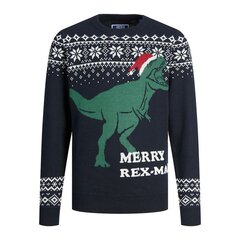 Uniseksinismegztinis Jack & Jones T REX Tamsiai mėlyna S2022724 kaina ir informacija | Megztiniai moterims | pigu.lt