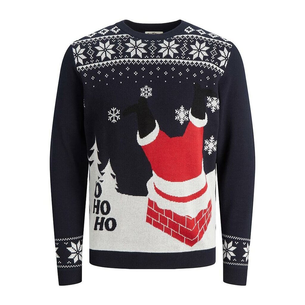 Kalėdinis vyriškas megztinis Jack&Jones Santa, mėlynas kaina ir informacija | Megztiniai vyrams | pigu.lt