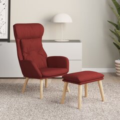 Poilsio kėdė su pakoja vidaXL, raudoa kaina ir informacija | Svetainės foteliai | pigu.lt