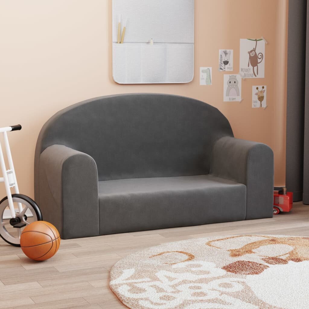 Dvivietė Vaikiška sofa vidaXL, juoda kaina ir informacija | Vaikiški sėdmaišiai, foteliai, pufai | pigu.lt