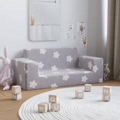 Dvivietė vaikiška sofa su žvaigždėmis, pilka цена и информация | Детские диваны, кресла | pigu.lt