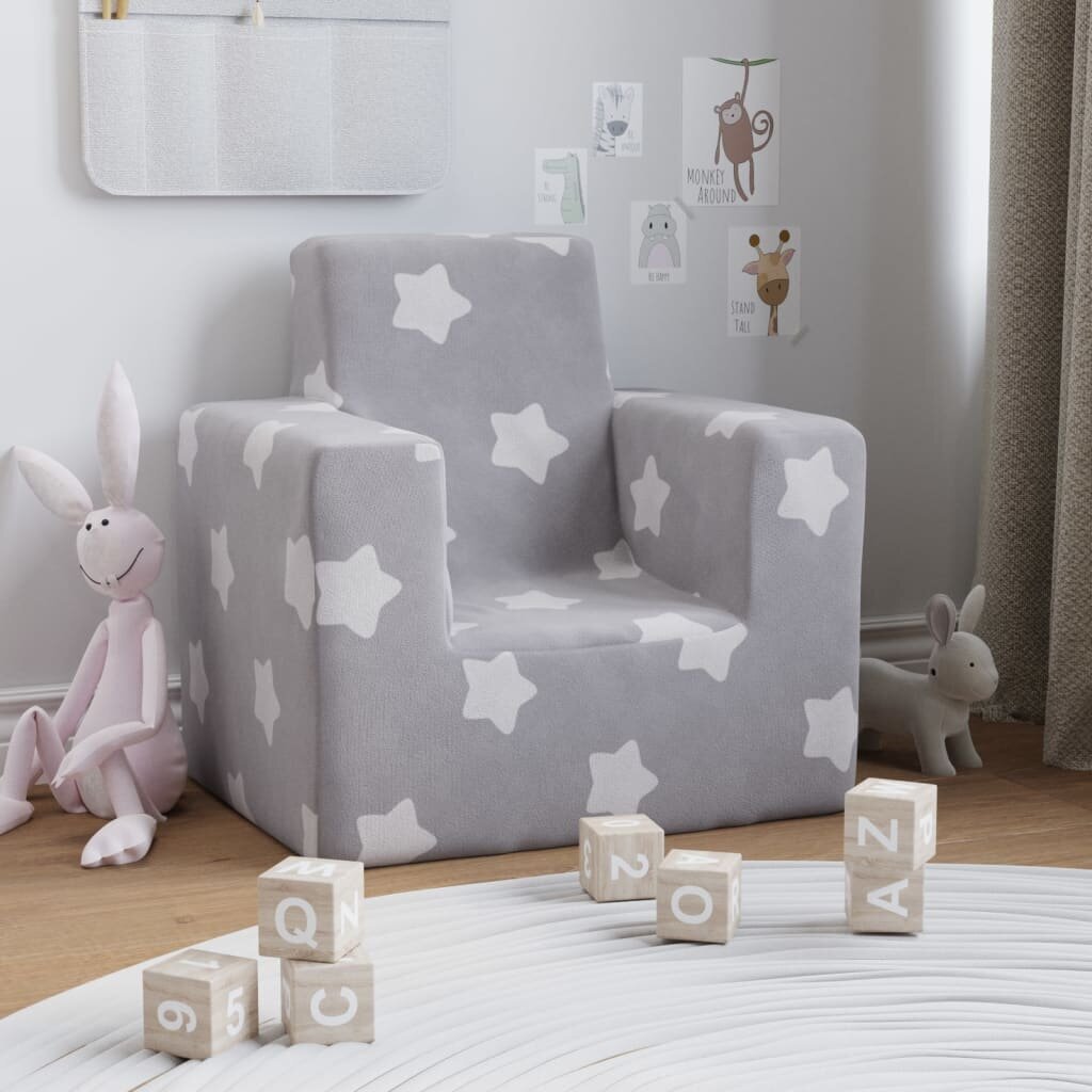 Vaikiška sofa vidaXL, šviesiai pilka цена и информация | Sofos | pigu.lt