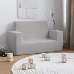 Dvivietė Vaikiška sofa vidaXL, pilka цена и информация | Детские диваны, кресла | pigu.lt