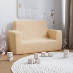 Dvivietė Vaikiška sofa vidaXL, smėlio цена и информация | Детские диваны, кресла | pigu.lt