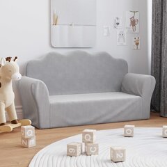 Dvivietė Vaikiška sofa vidaXL, pilka цена и информация | Детские диваны, кресла | pigu.lt