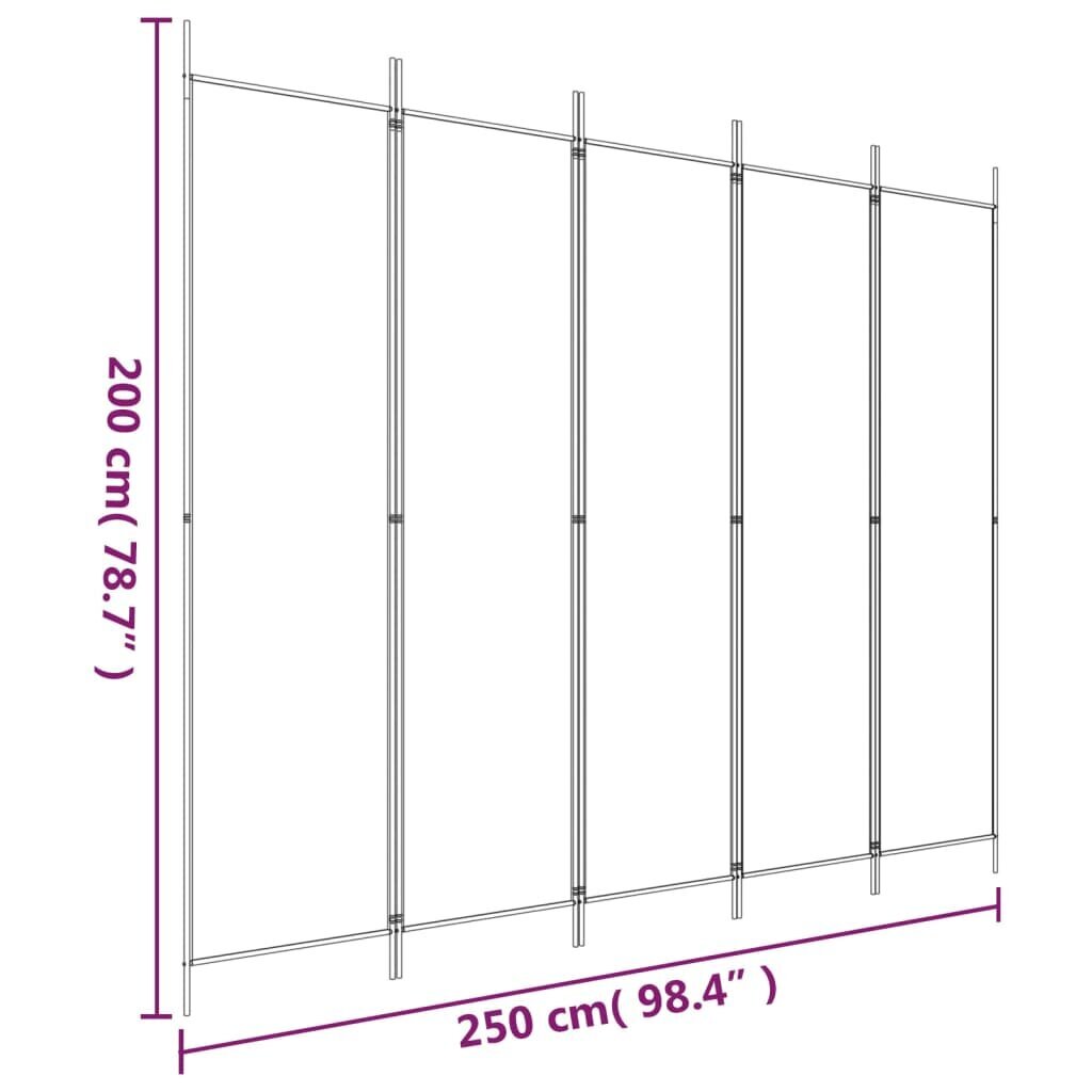 Kambario pertvara 250x200cm, tamsiai pilka kaina ir informacija | Širmos, kambario pertvaros | pigu.lt