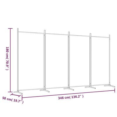 Kambario pertvara 346x180cm, balta kaina ir informacija | Širmos, kambario pertvaros | pigu.lt