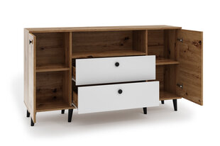 Komoda ADRK Furniture CLE03, ruda/balta kaina ir informacija | Komodos | pigu.lt