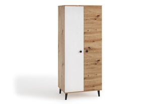 Spinta ADRK Furniture CLE06, ruda/balta kaina ir informacija | Spintos | pigu.lt