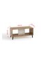 Kavos staliukas ADRK Furniture CLE09, rudas/baltas цена и информация | Kavos staliukai | pigu.lt