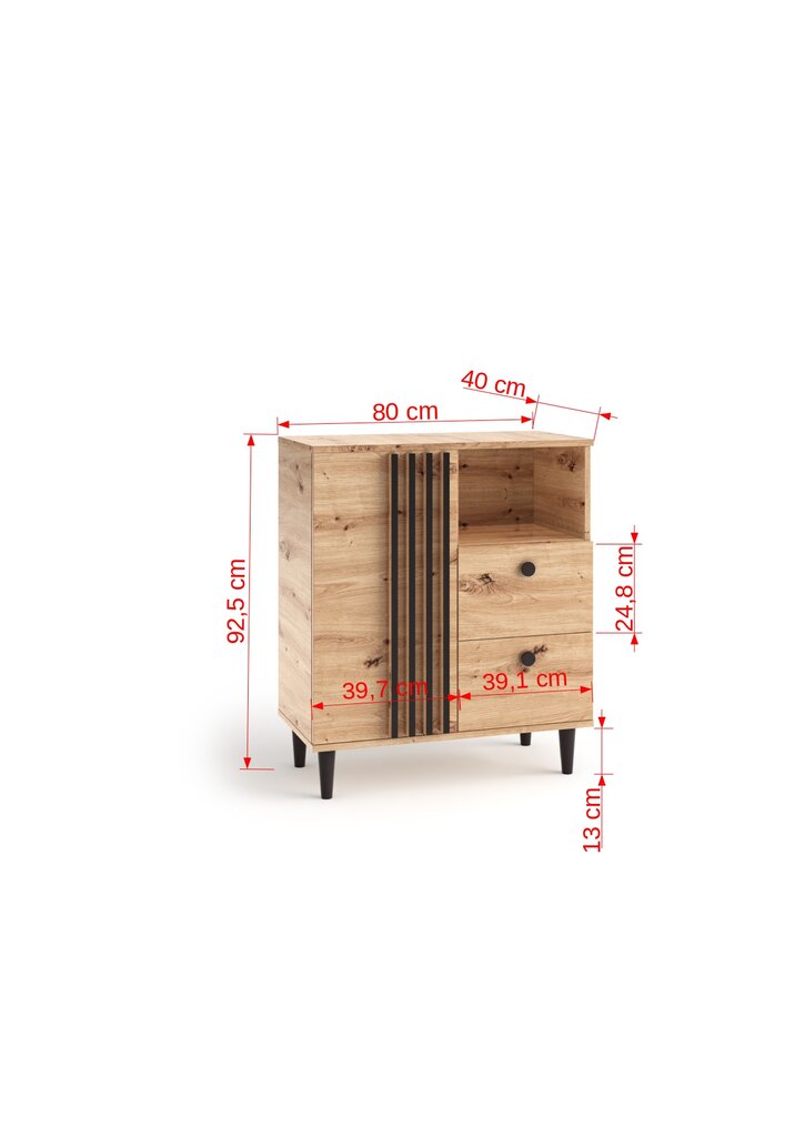 Komoda ADRK Furniture LIV01, ruda kaina ir informacija | Komodos | pigu.lt