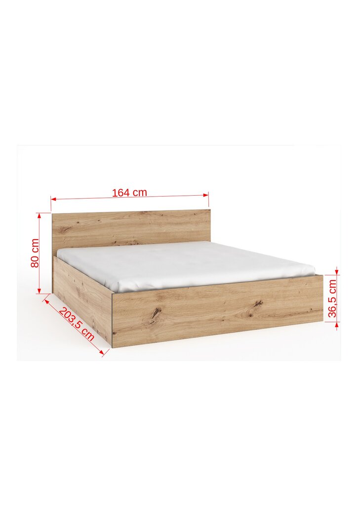 Lova ADRK Furniture POL13, 160x200 cm, ruda kaina ir informacija | Lovos | pigu.lt