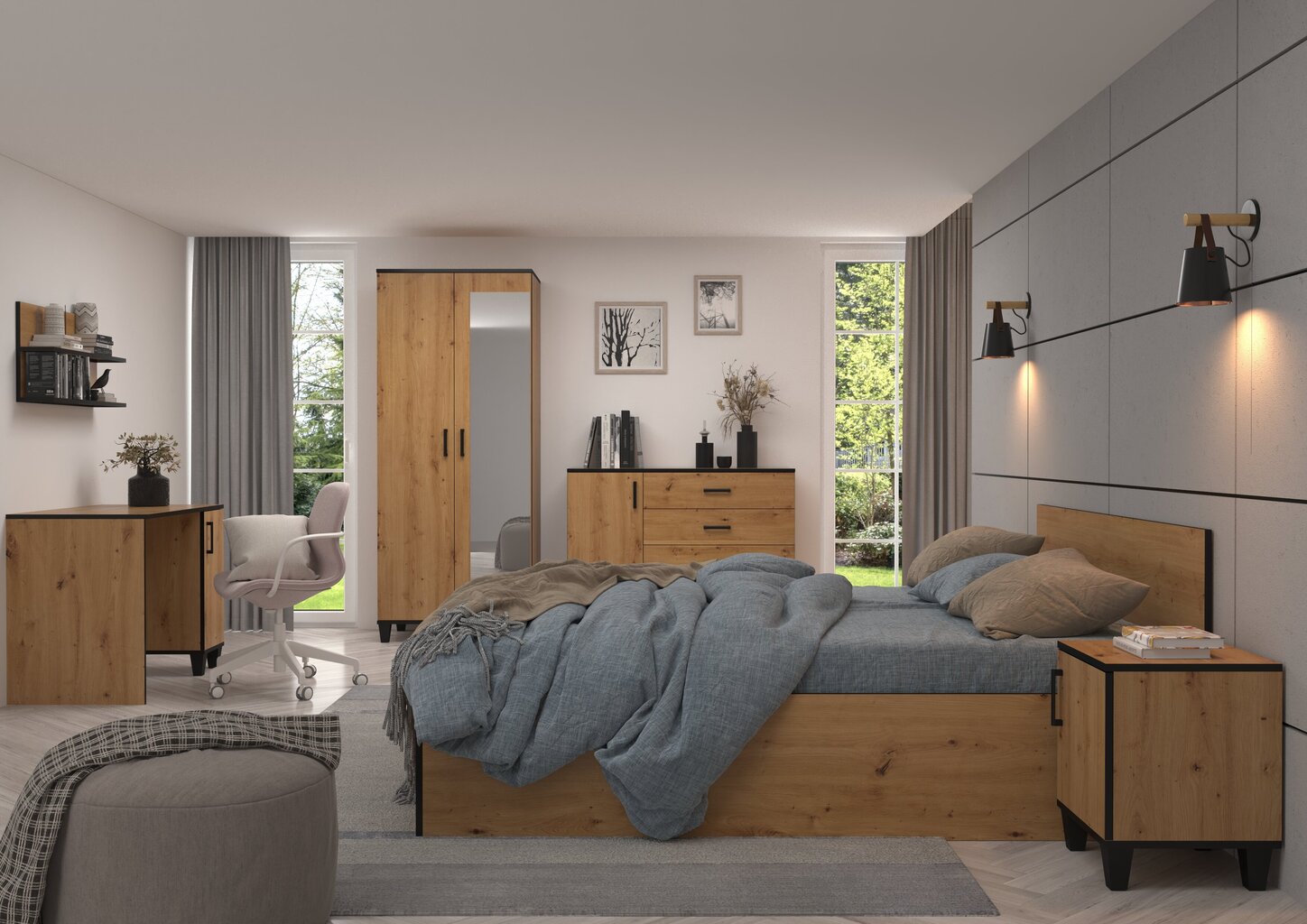 Naktinis staliukas ADRK Furniture POL14, rudas kaina ir informacija | Spintelės prie lovos | pigu.lt