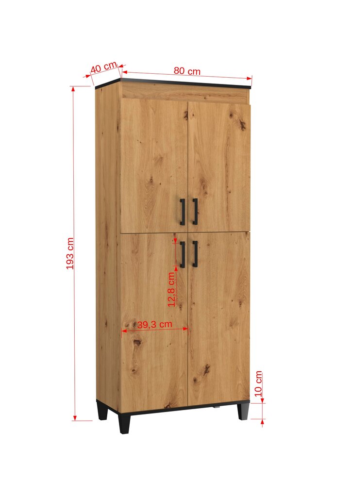 Spinta ADRK Furniture POL17, ruda kaina ir informacija | Spintos | pigu.lt