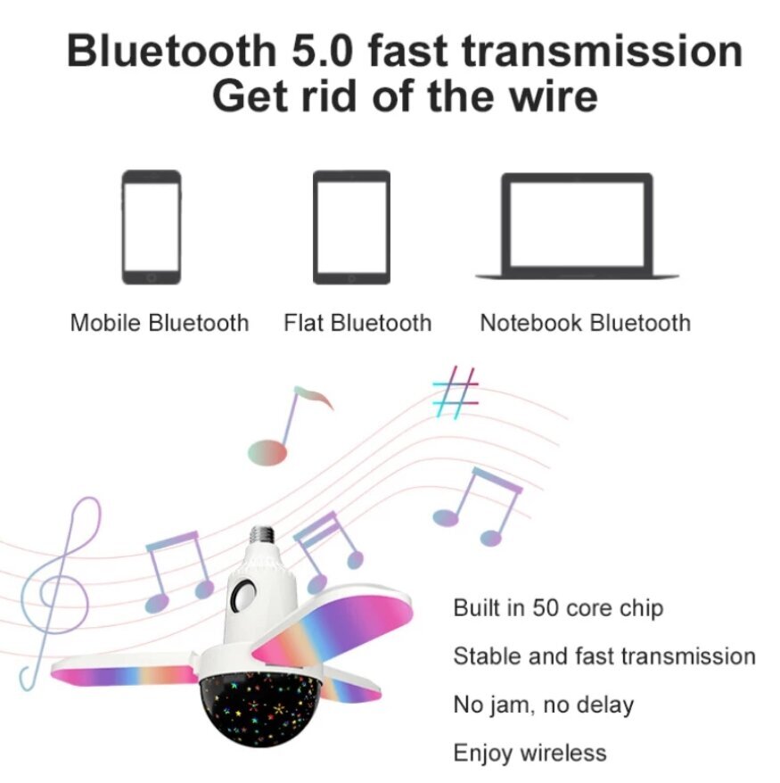 Šventinė deformacijos muzikos lempa su LED apšvietimu ir Bluetooth garsiakalbio nuotolinio valdymo pulteliu 50-60 Hz kaina ir informacija | Dekoracijos šventėms | pigu.lt