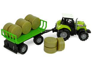 Traktorius su priekaba ir šieno rulonais kaina ir informacija | Žaislai berniukams | pigu.lt