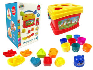 Lean toys Mokomieji kaušiniai puodeliai Piramidės valčių rūšiuotojas voniai kaina ir informacija | Žaislai kūdikiams | pigu.lt