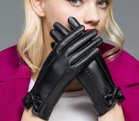 Зимние женские перчатки KR52, черные цена и информация | Женские перчатки | pigu.lt