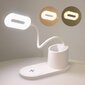 LED stalinė lempa su belaidžiu įkrovimu (wirelles charger) Balta kaina ir informacija | Staliniai šviestuvai | pigu.lt