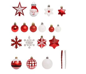 Kalėdų eglutės puošmenos raudonos/baltos spalvos 78SZT SYSD1688-113 kaina ir informacija | Kalėdinės dekoracijos | pigu.lt