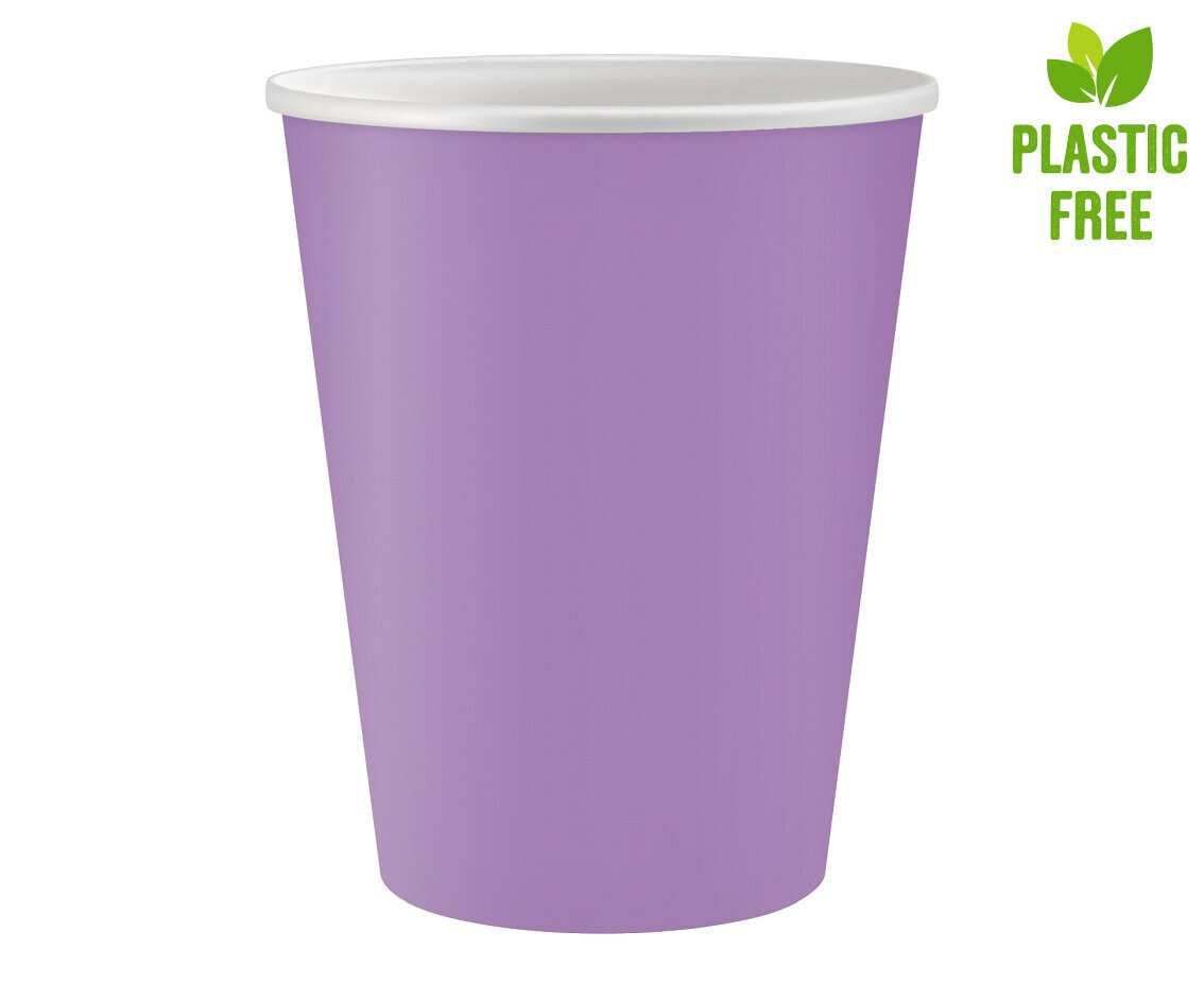 Vienkartiniai popieriniai puodeliai, 250 ml, 6 vnt, levandų PW-KPJL kaina ir informacija | Vienkartiniai indai šventėms | pigu.lt