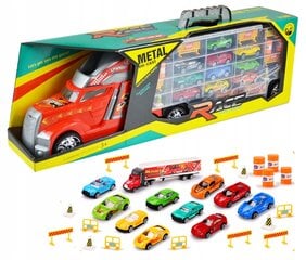 Sunkvežimis su metaliniais automobiliais, 11 mašinėlių kaina ir informacija | Žaislai berniukams | pigu.lt
