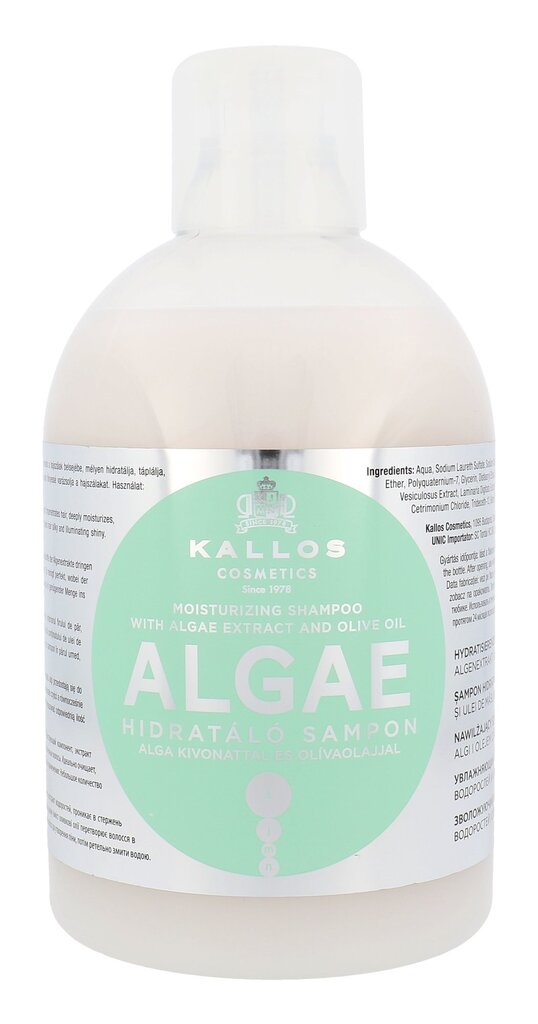 Šampūnas sausiems plaukams su dublių ekstraktais Kallos Algae Moisturizing 1000 ml цена и информация | Šampūnai | pigu.lt