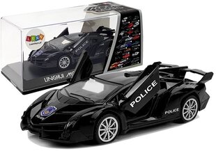 Žaislinis sportinis policijos automobilis su garso ir šviesos efektais Lean Toys, juodas kaina ir informacija | Žaislai berniukams | pigu.lt