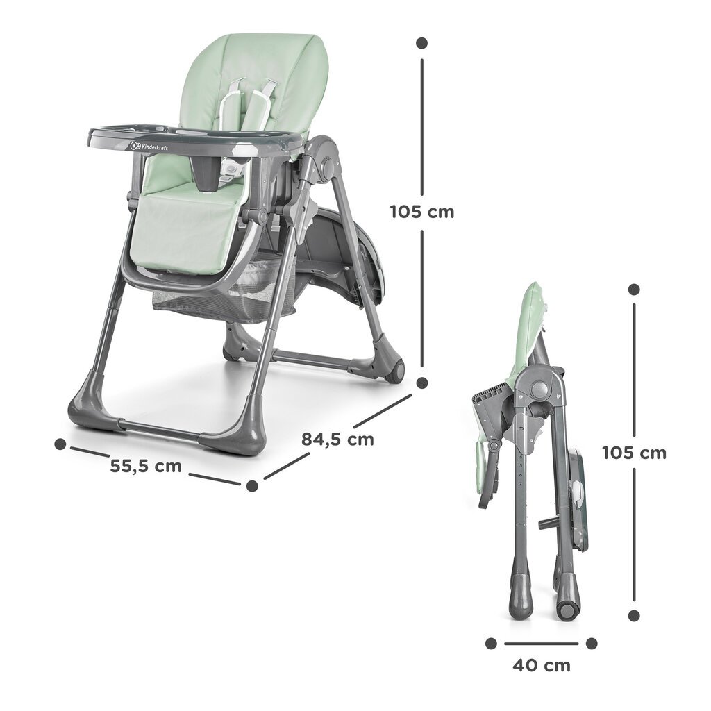 Maitinimo kėdutė Kinderkraft Tastee, rožinė kaina ir informacija | Maitinimo kėdutės | pigu.lt