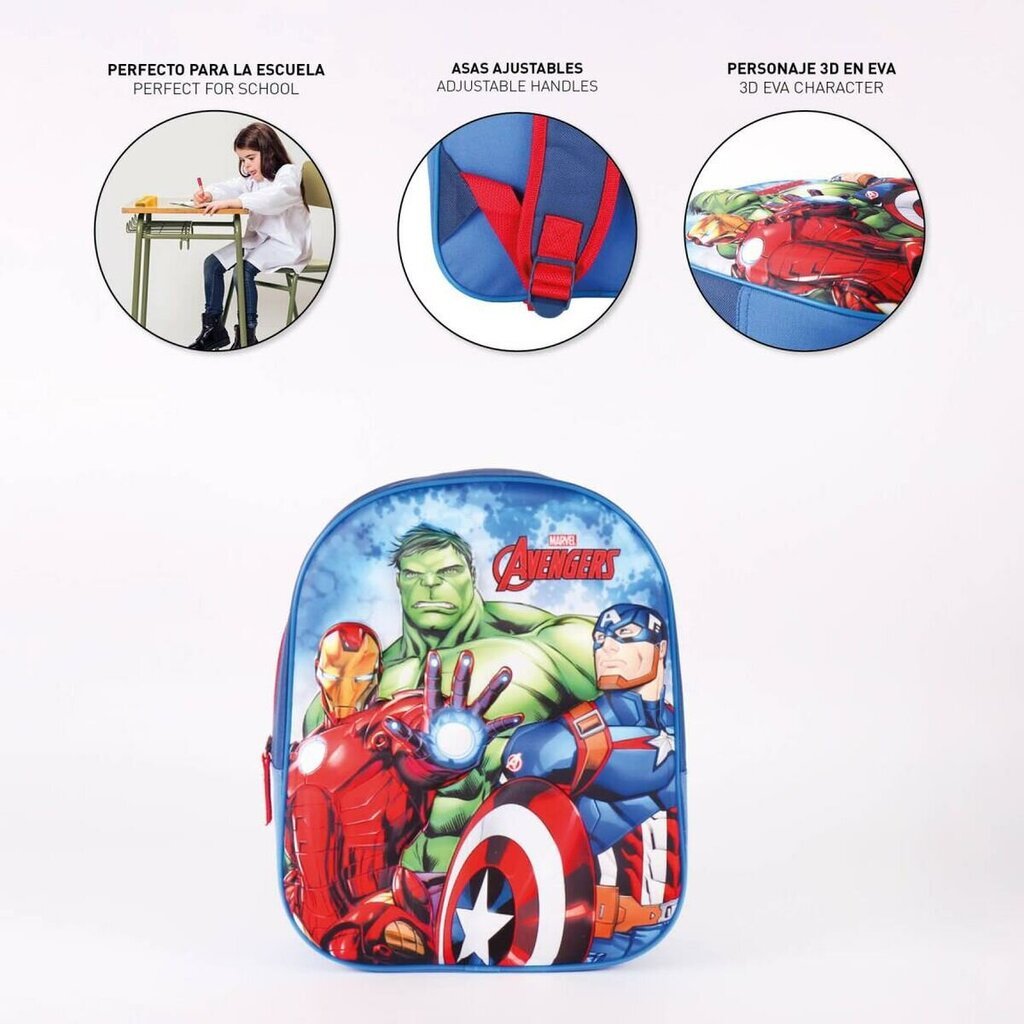Mokyklinis krepšys The Avengers, 25 x 31 x 10 cm., mėlyna kaina ir informacija | Kuprinės mokyklai, sportiniai maišeliai | pigu.lt
