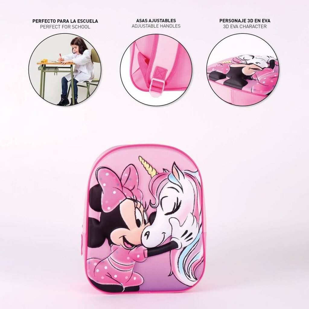 Mokyklinis krepšys Minnie Mouse, 25 x 31 x 10 cm., rožinė kaina ir informacija | Kuprinės mokyklai, sportiniai maišeliai | pigu.lt