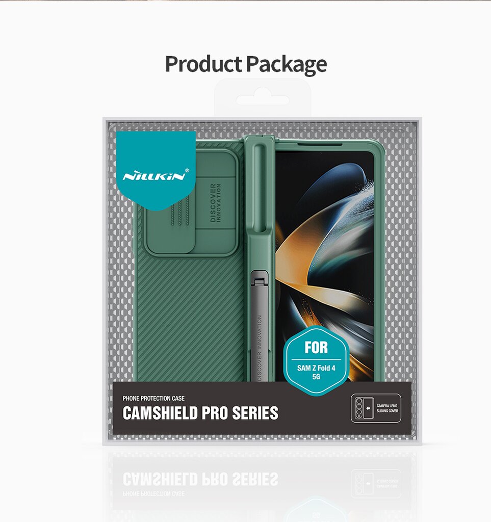 Nillkin CamShield Pro Slot+Stand Samsung Galaxy Z Fold 4 5G Deep Green kaina ir informacija | Telefono dėklai | pigu.lt