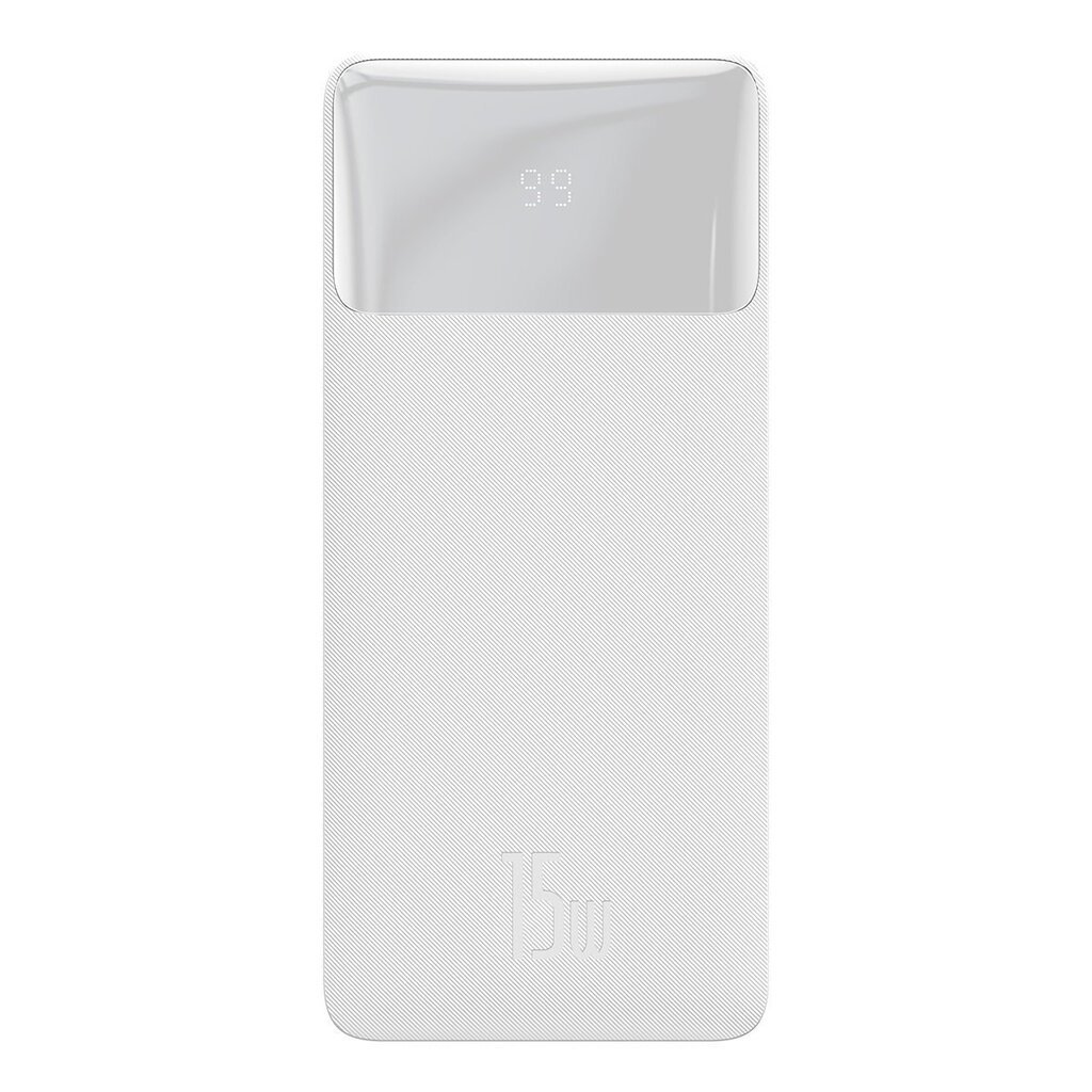 Baseus Bipow 20000mAh 15W white (Overseas Edition) + USB-A - Micro USB 0.25m white (PPBD050102) kaina ir informacija | Atsarginiai maitinimo šaltiniai (power bank) | pigu.lt