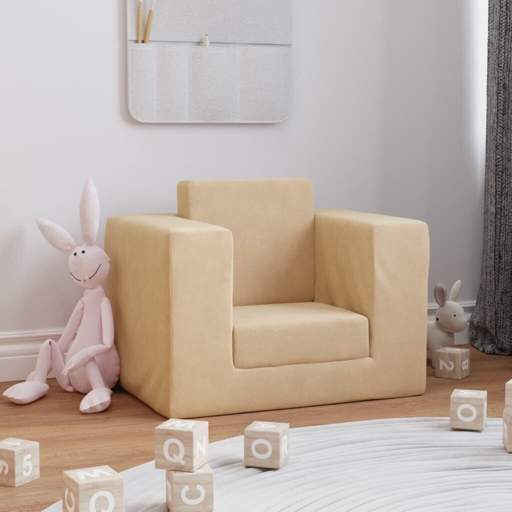 Vaikiška sofa vidaXL, smėlio spalvos kaina ir informacija | Sofos | pigu.lt
