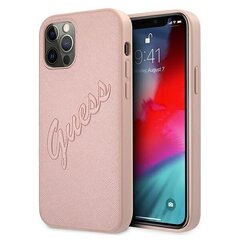 Guess iPhone 12 Pro Max 6,7&quot; GUHCP12LRSAVSRG pink hard Saffiano Vintage Script цена и информация | Чехлы для телефонов | pigu.lt