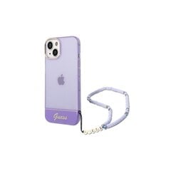 Guess iPhone 14 6,1&quot; GUHCP14SHGCOHU purple Translucent Pearl Strap kaina ir informacija | Telefono dėklai | pigu.lt