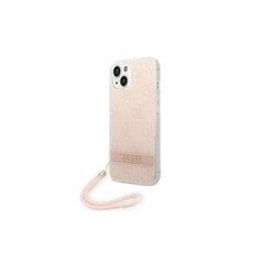Guess iPhone 14 Pro 6,1&quot; GUOHCP14LH4STP pink HC PC/TPU Print 4G Cord kaina ir informacija | Telefono dėklai | pigu.lt