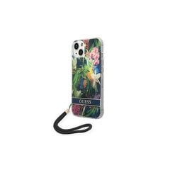 Guess iPhone 14 Pro 6,1&quot; GUOHCP14LHFLSB blue HC PC/TPU Flower Cord kaina ir informacija | Telefono dėklai | pigu.lt