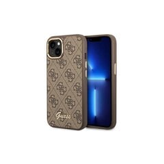 Guess iPhone 14 6,1&quot; GUHCP14SHG4SHW brown HC PC/TPU 4G PU Metal Outline Script цена и информация | Чехлы для телефонов | pigu.lt