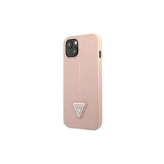 Guess iPhone 14 Plus 6,7&quot; GUHCP14MPSATLP pink HC Saffiano PU Triangle kaina ir informacija | Telefono dėklai | pigu.lt