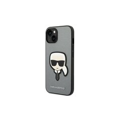 Karl Lagerfeld iPhone 14 6,1&quot; KLHCP14SSAPKHG silver PU Saffiano with Karl Head Patch цена и информация | Чехлы для телефонов | pigu.lt