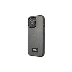 Karl Lagerfeld iPhone 13 Pro Max KLHCP13XSFMP2DG silver Saffiano Logo kaina ir informacija | Telefono dėklai | pigu.lt