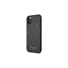 Guess iPhone 11 Pro Max GUHCN65G4GFGR PU 4G Metal Gold Logo grey kaina ir informacija | Telefono dėklai | pigu.lt