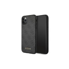 Guess iPhone 11 Pro Max GUHCN65G4GFGR PU 4G Metal Gold Logo grey kaina ir informacija | Telefono dėklai | pigu.lt