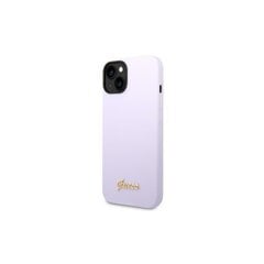 Guess iPhone 14 6,1&quot; GUHCP14SSLSMU purple Vintage Gold Logo kaina ir informacija | Telefono dėklai | pigu.lt