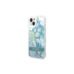 Guess iPhone 14 Plus 6,7&quot; GUHCP14MLFLSN green Flower Liquid Glitter цена и информация | Чехлы для телефонов | pigu.lt