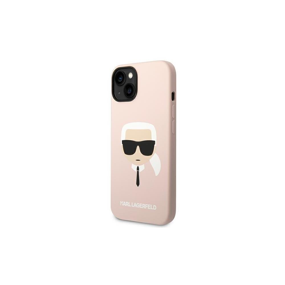Karl Lagerfeld iPhone 14 6,1&quot; KLHMP14SSLKHLP light rose Karl`s Head Magsafe kaina ir informacija | Telefono dėklai | pigu.lt