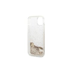 Guess iPhone 14 Pro 6,1&quot; GUOHCP14LGLHFLGO gold HC Liquid Glitter Charms kaina ir informacija | Telefono dėklai | pigu.lt