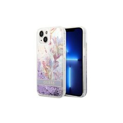 Guess iPhone 14 Pro Max 6,7&quot; GUHCP14XLFLSU purple Flower Liquid Glitter цена и информация | Чехлы для телефонов | pigu.lt