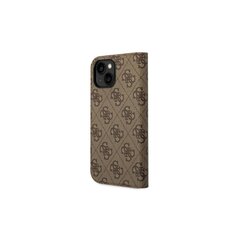 Guess iPhone 14 Pro 6,1&quot; GUBKP14LHG4SHW brown BT PC/TPU 4G PU Script Metal цена и информация | Чехлы для телефонов | pigu.lt